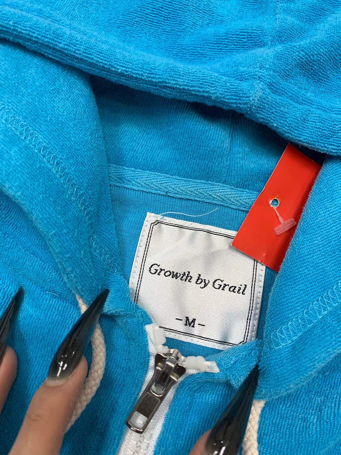 Growth by brail 벨벳 후드집업 상품이미지4