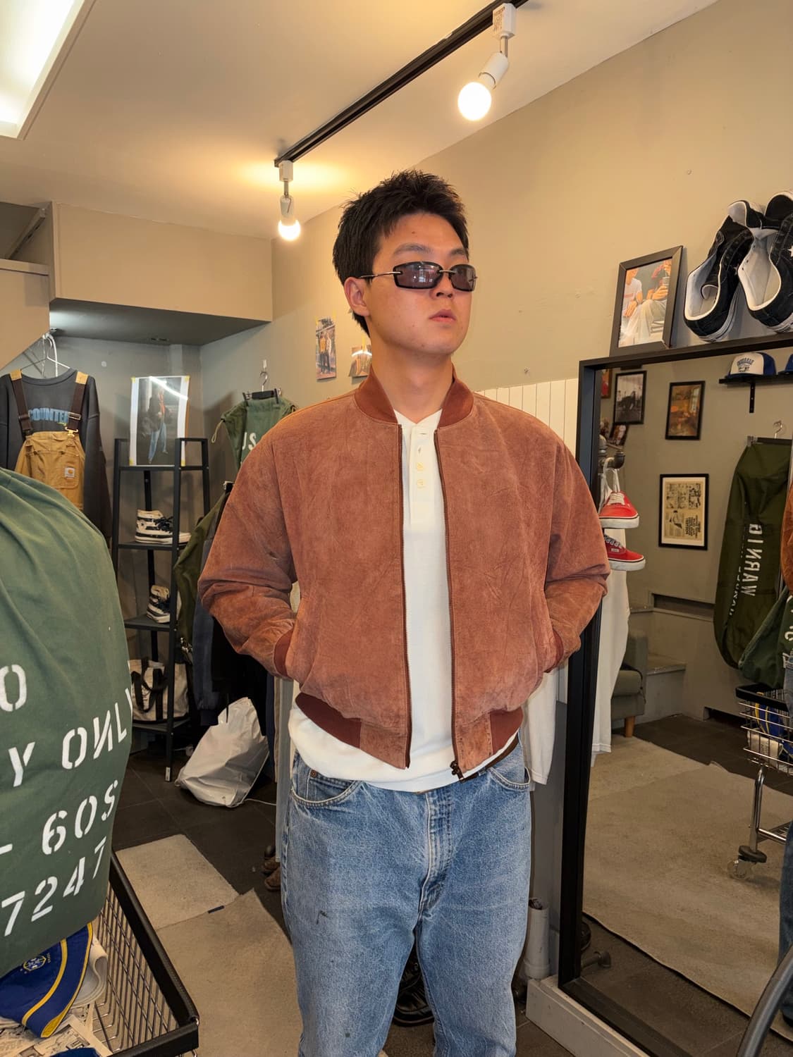 90’s Japanese pig-leather faded bomber  상품이미지1