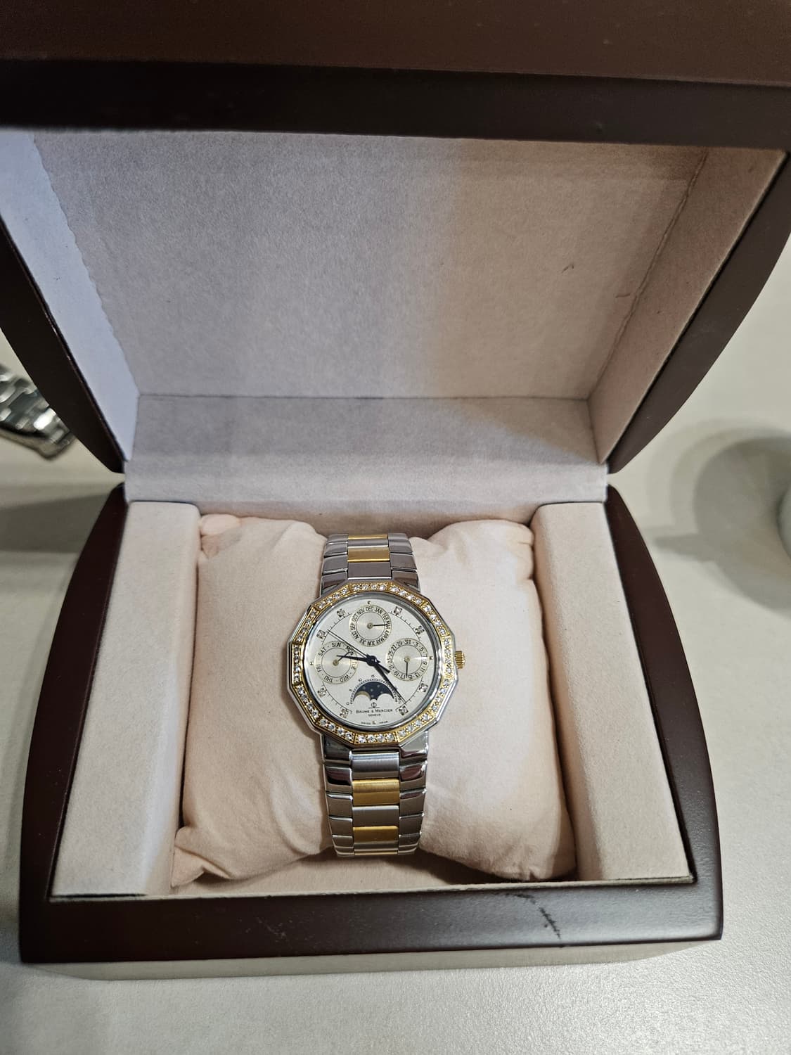 보메메르시에 문페이즈 리비에라 다이아몬드 베젤 콤비 쿼츠시계시계 상품이미지1