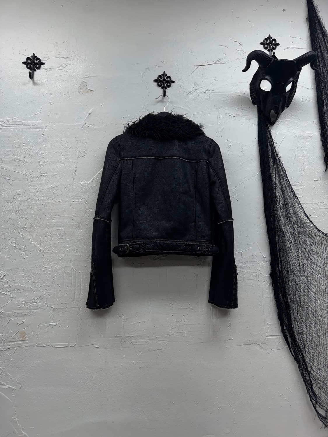 Unknown 00s vkei trimming crow fur jacke 상품이미지6