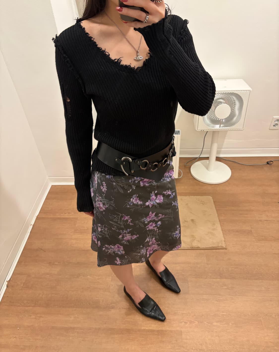 라벤더 플로럴 미디 스커트 상품이미지4