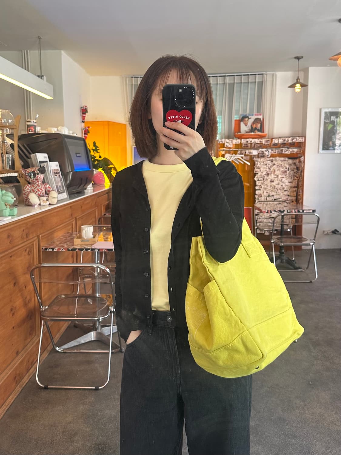 Kapital 캐피탈 no.6 스탠다드 레몬옐로우 캔버스 더플백 상품이미지1