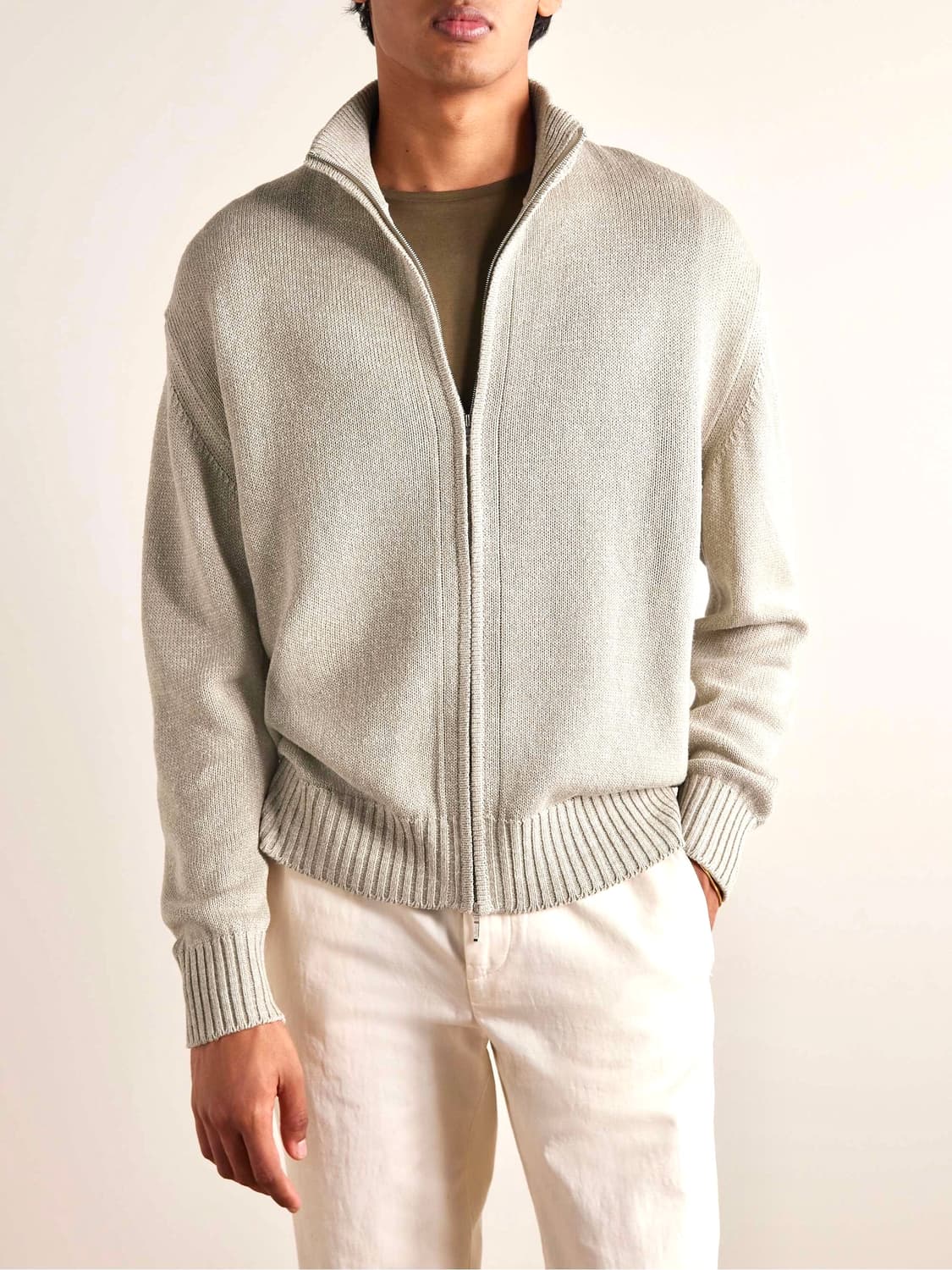 (명작,강추👍)로로피아나 베이비 캐시미어 봄버 자켓 니트 스웨터 상품이미지9