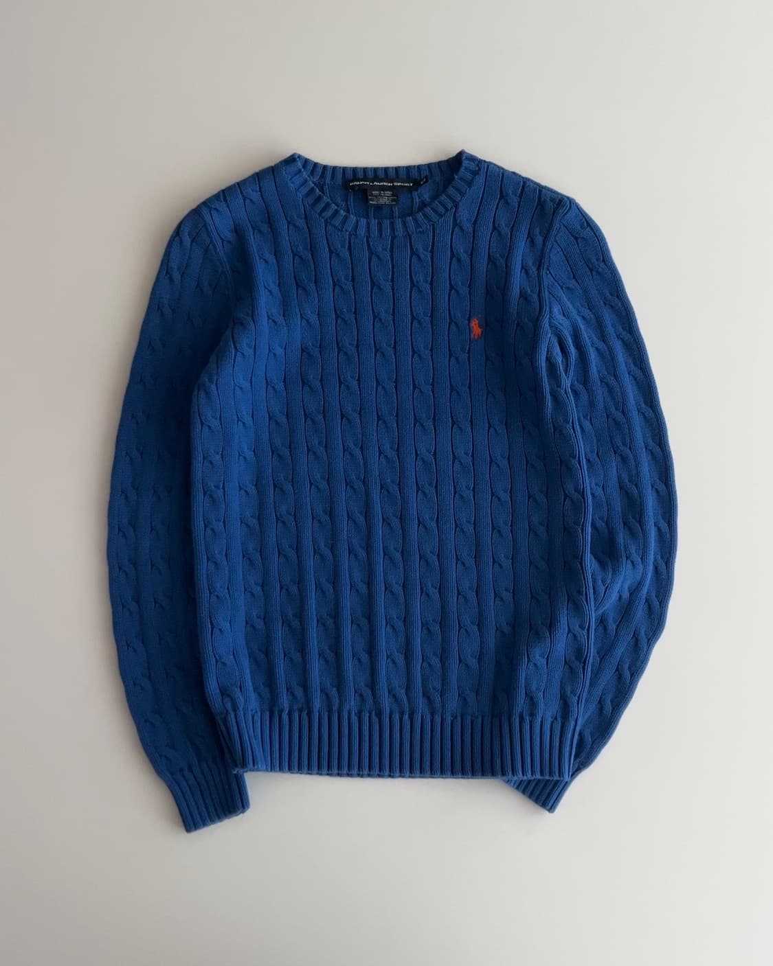 폴로 랄프로렌 우먼 블루 케이블 니트 M 상품이미지1