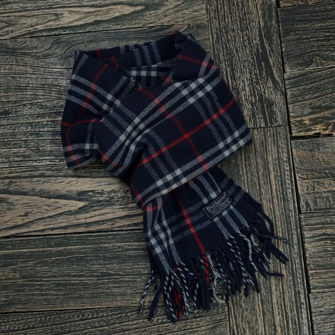 [BURBERRY] 버버리 체크 램스 울 머플러 네이비 P01155 상품이미지1