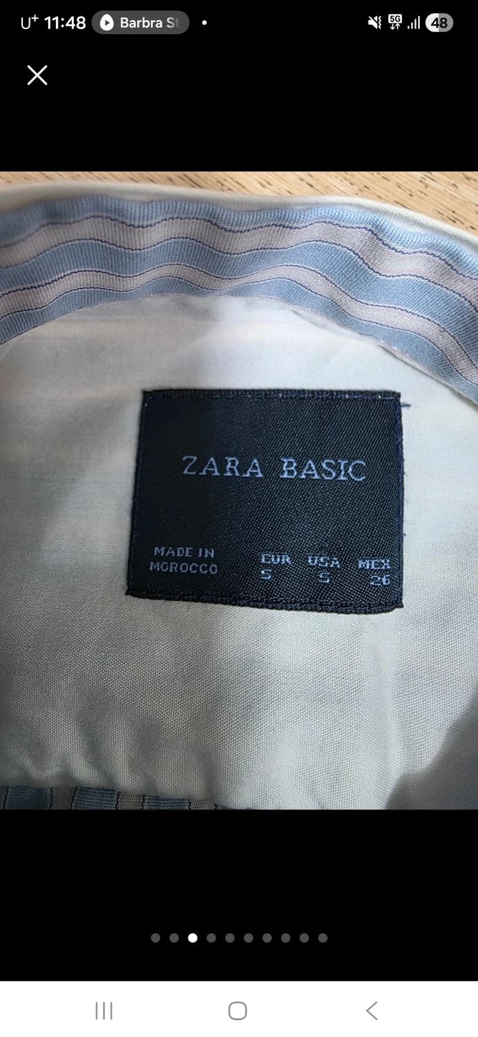 자라 여성 헨리넥 스트라이프 셔츠 S 상품이미지3