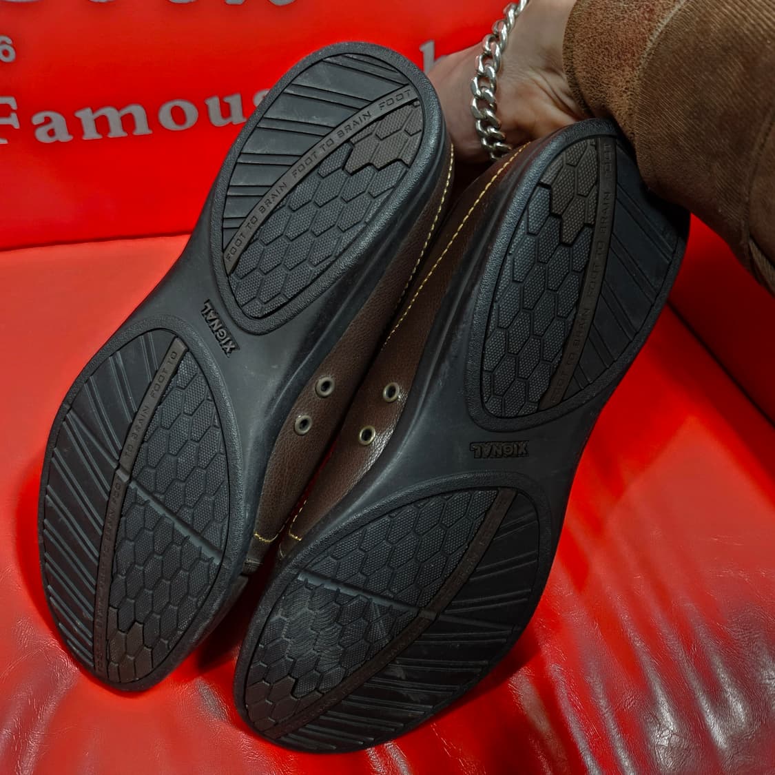  (새상품) XIGNAL 브라운 레더 핸드메이드 스니커즈 상품이미지7