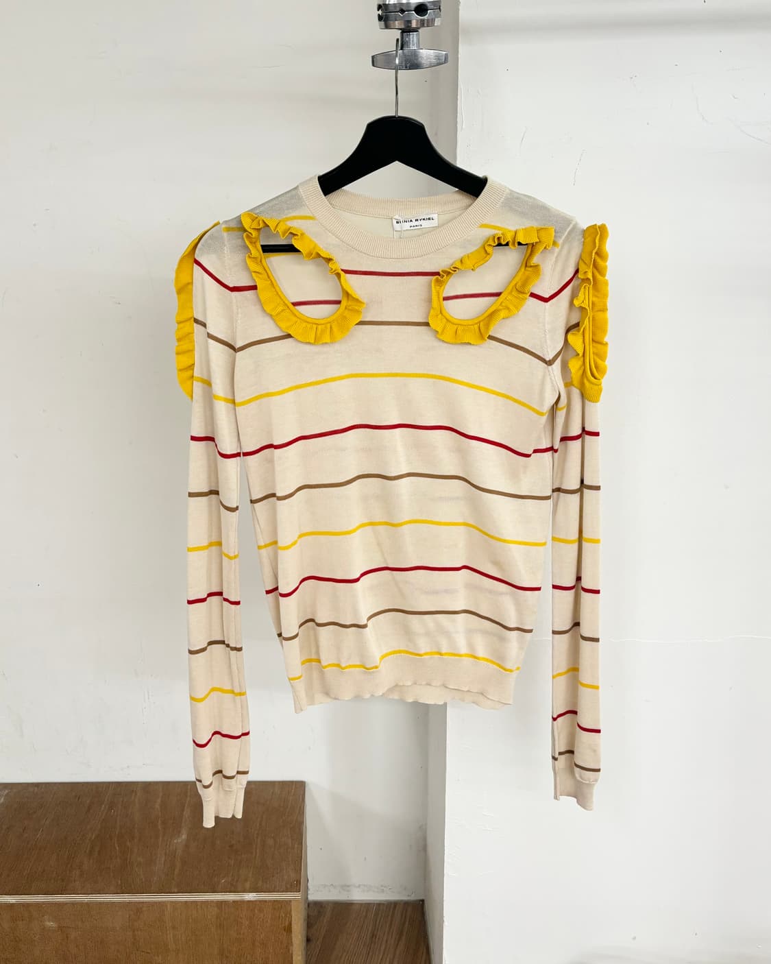 소니아 리키엘 혼방 스트라이프 프릴 가디건 상품이미지1