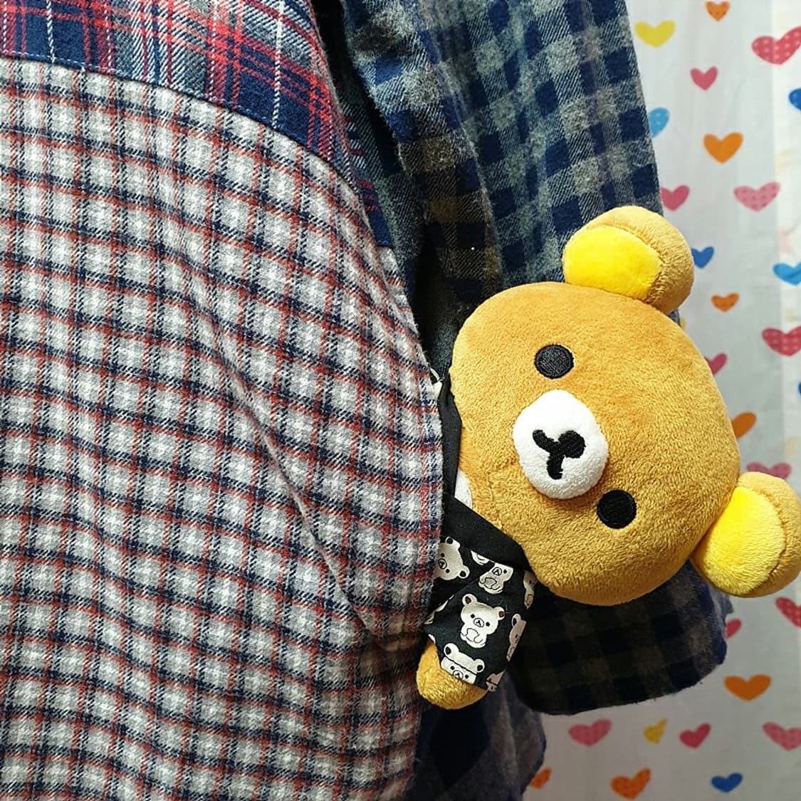 멀티컬러 배색 투톤 플란넬 체크패턴 포켓 패치워크 언발 셔츠남방 블라우스 상품이미지4