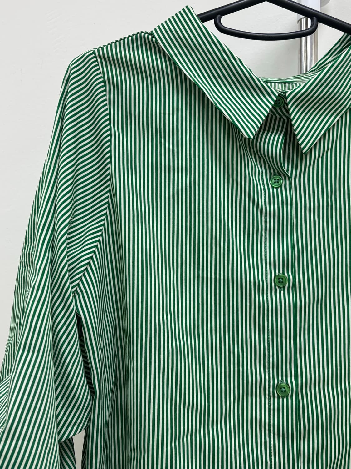 빈티지 그린 스트라이프 블라우스 상품이미지5