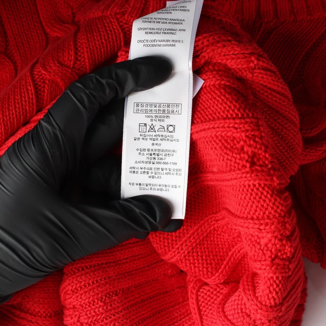 폴로 랄프로렌 레드 피마코튼 케이블 니트 XS 상품이미지7