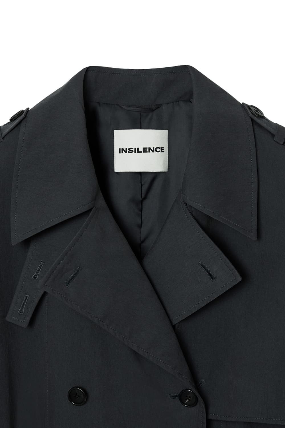 인사일런스우먼 오버사이즈 더블 트렌치 코트 차콜 그레이 XS 상품이미지3