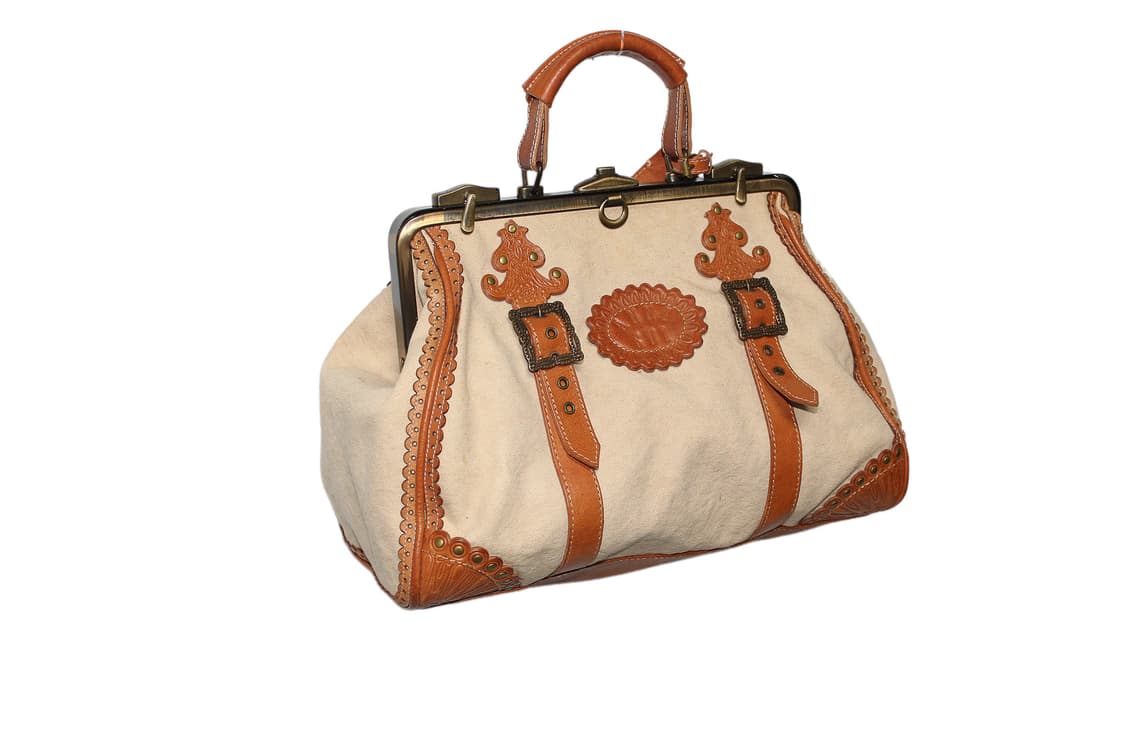 2000s JUICY COUTURE  쥬시꾸뛰르 캔버스 레더 토트백 상품이미지1