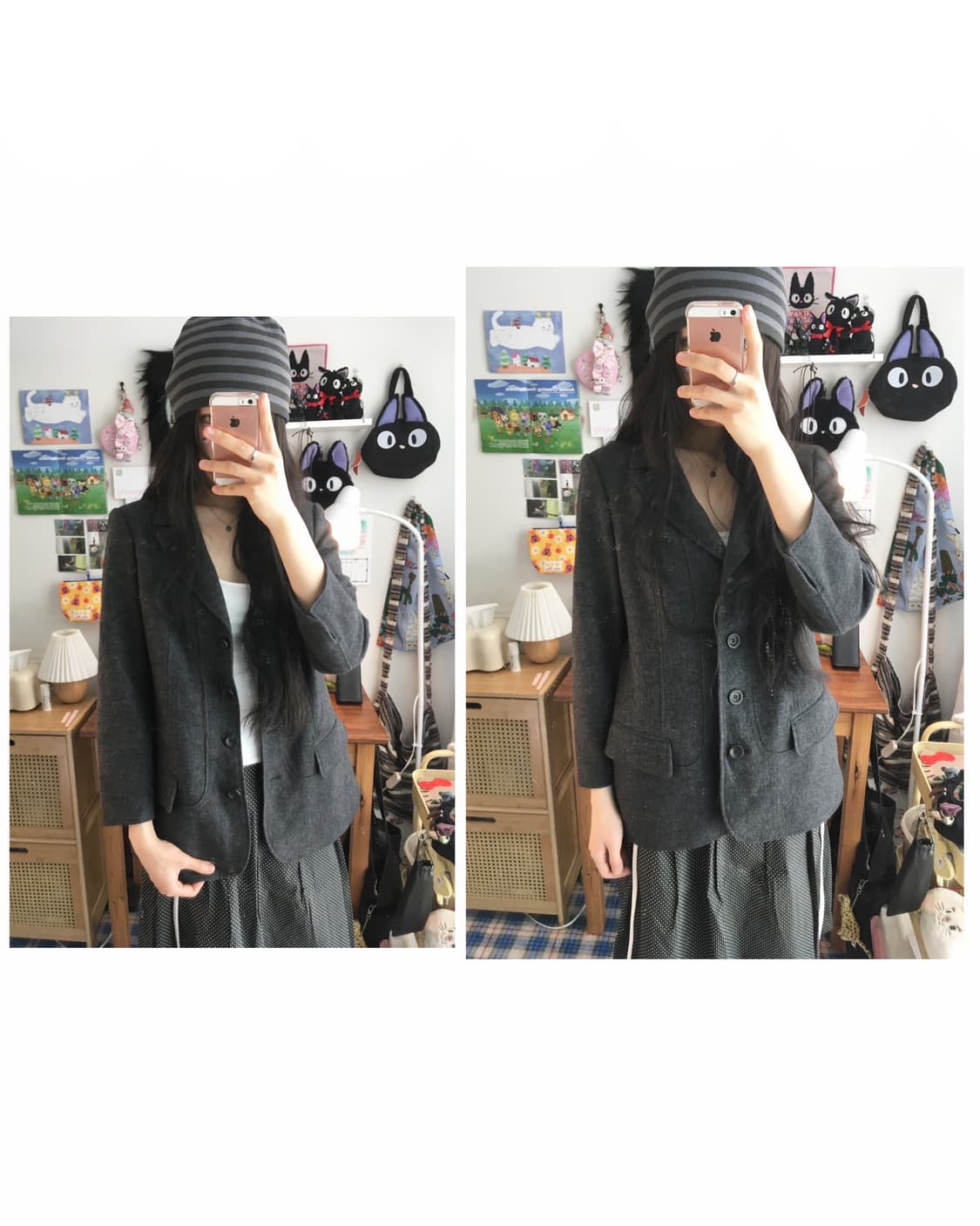 vintage wool blazer jacket charcoal 상품이미지1