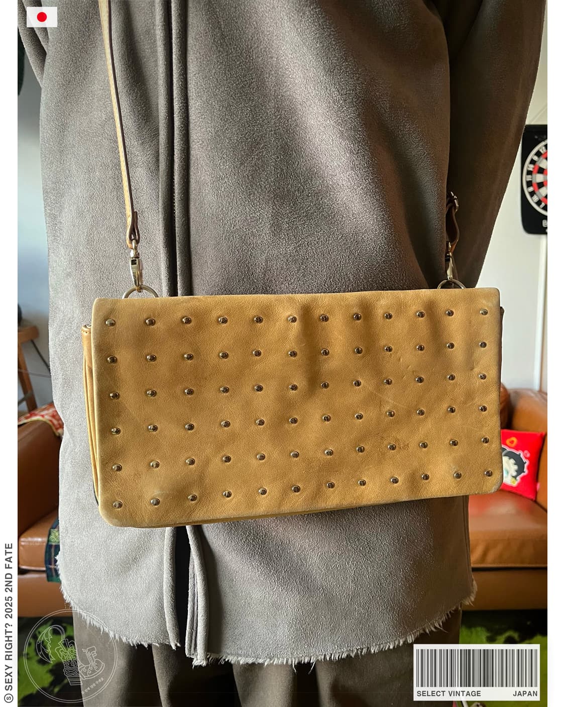 Jpn Vintage Real Leather Studs Multi Bag 상품이미지1