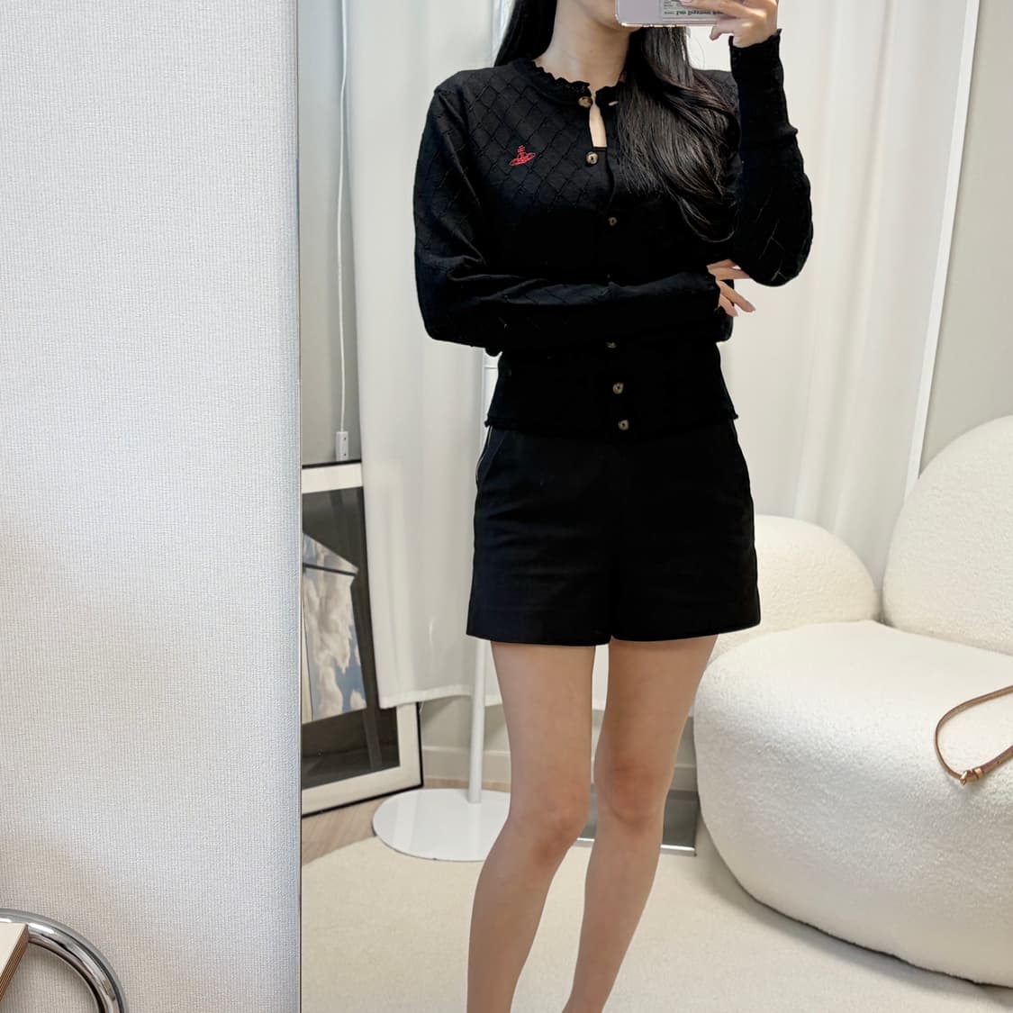 비비안웨스트우드 다이아 패턴 가디건-블랙 상품이미지4