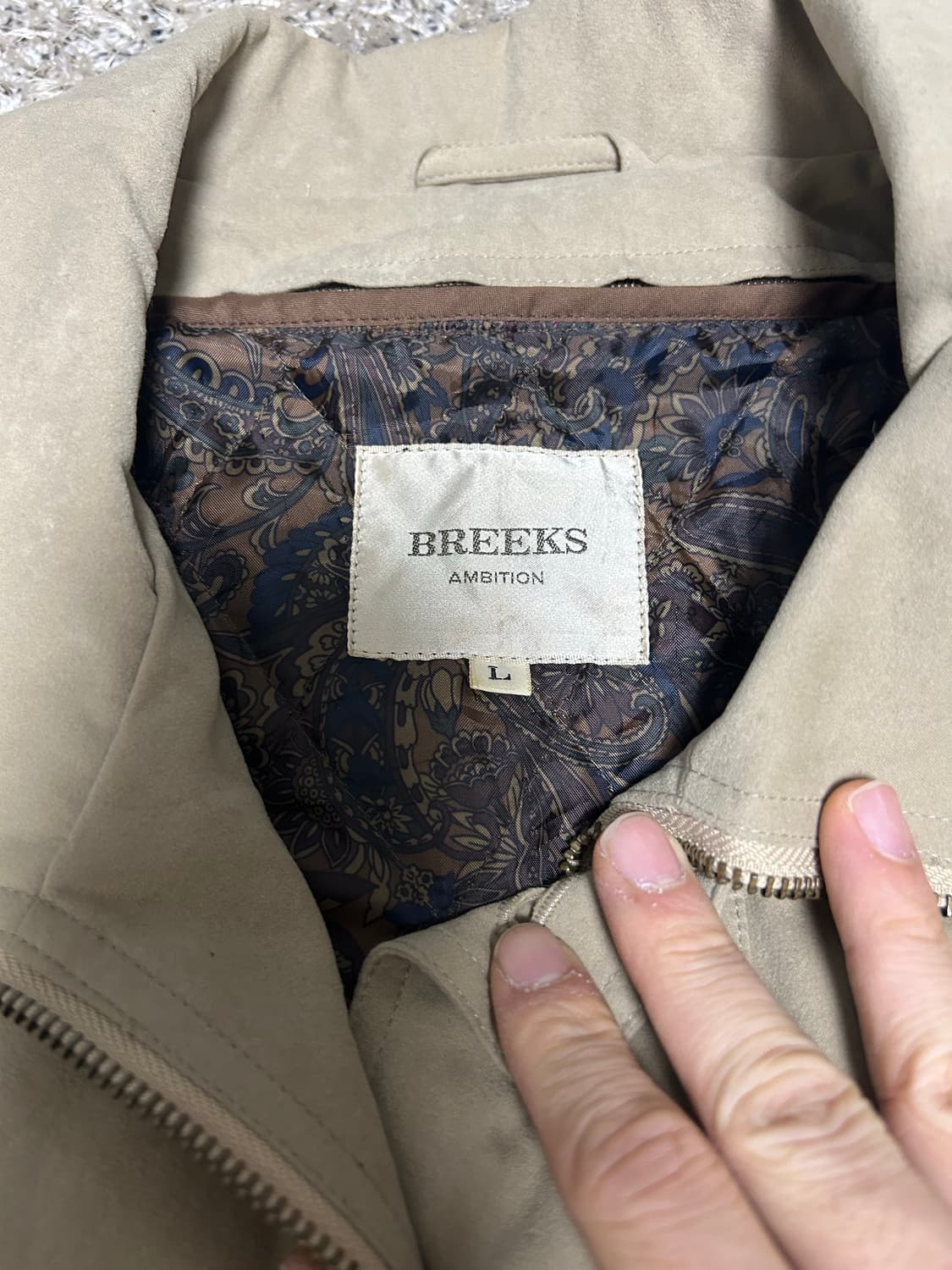 일본판 BREEKS 인조 스웨이드 코트자켓 사이즈 105~110 상품이미지3