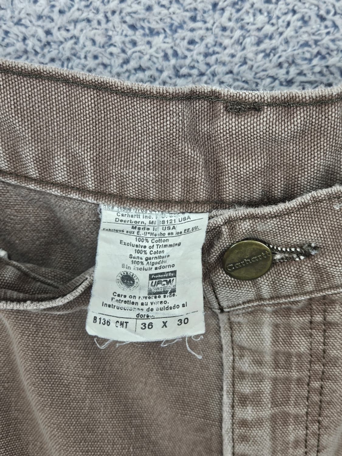 칼하트 덕캔버스 더블니 카펜터 쇼츠 반바지 (36") / 11885 상품이미지7