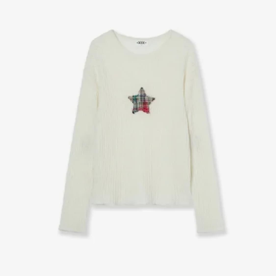 aeae 스타 니트 SHEER APPLIQUE KNIT [IVORY] 상품이미지1