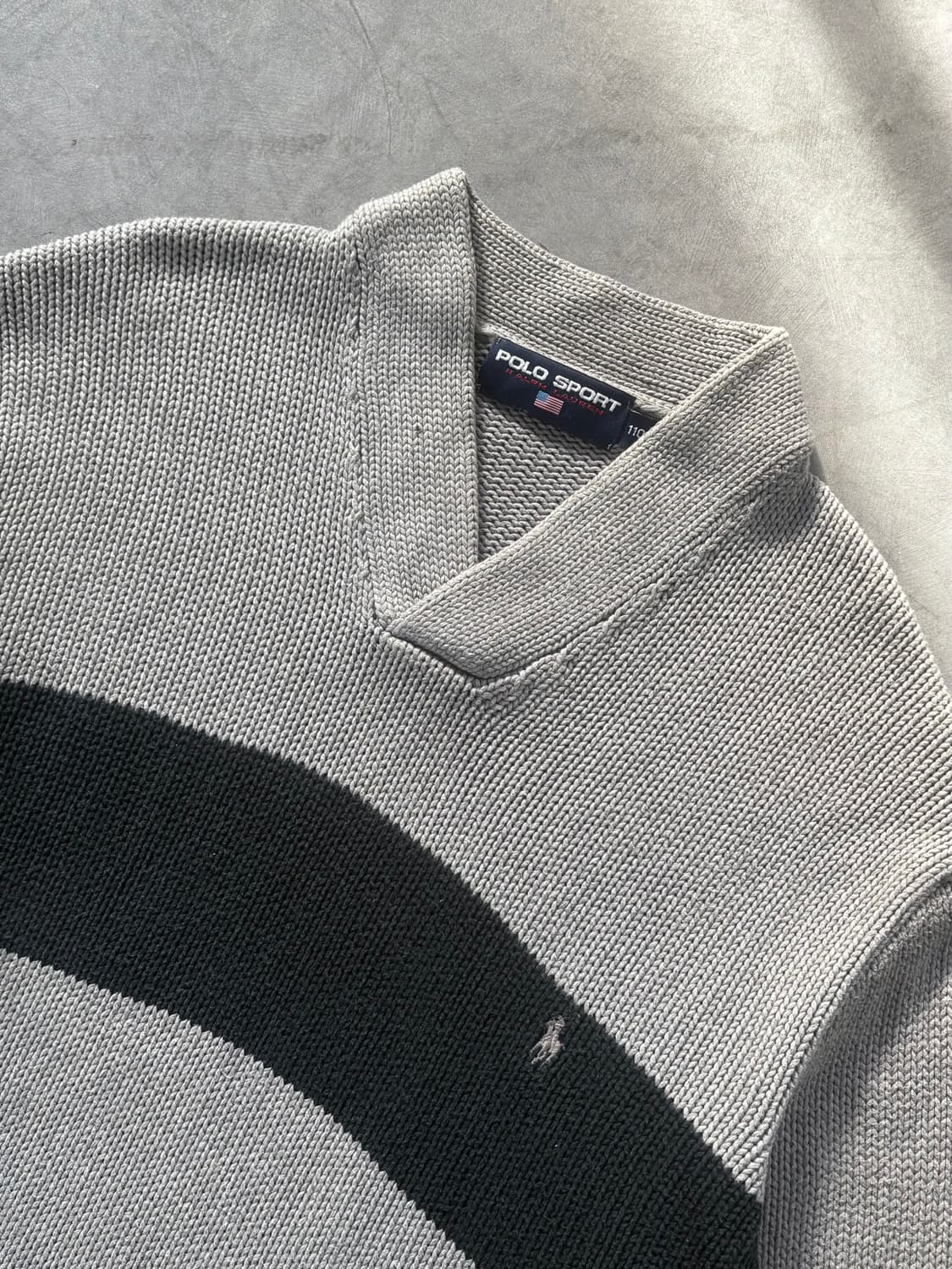 Polo 폴로 스포츠 헤비 코튼 그레이 브이넥 니트 상품이미지3
