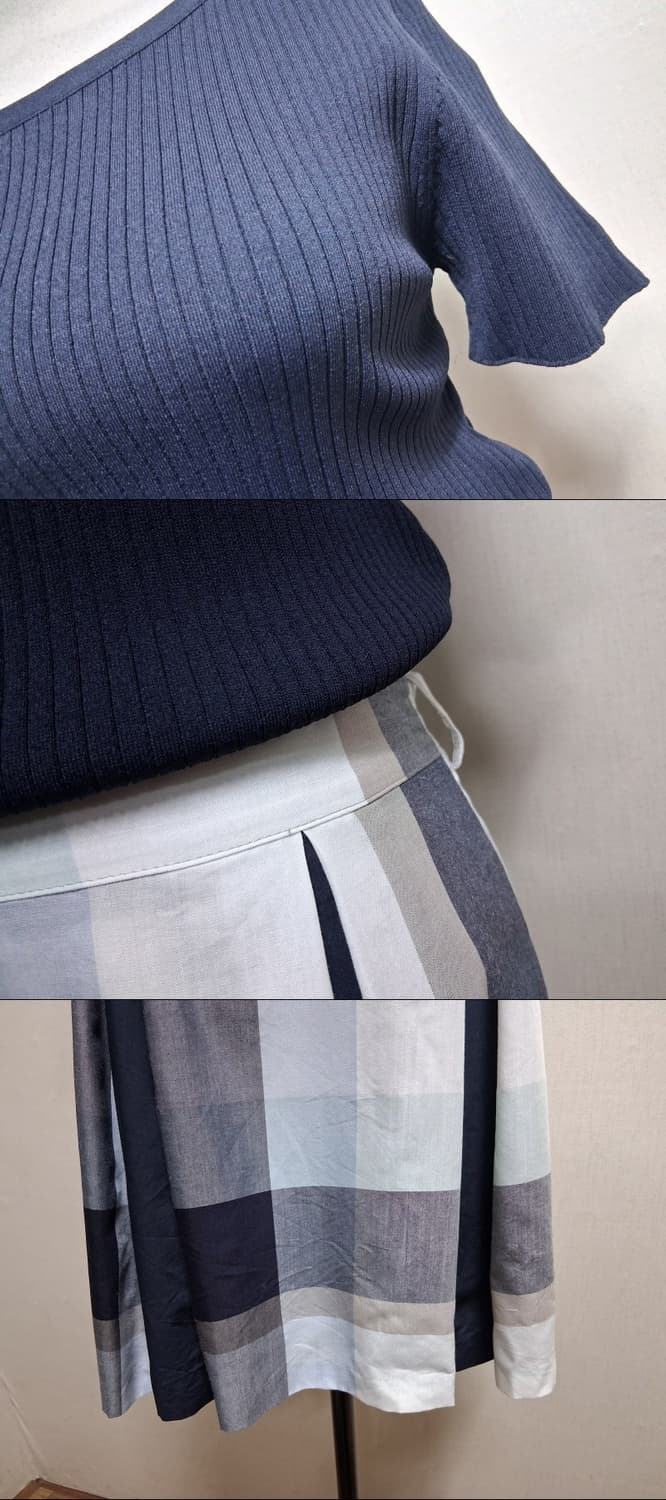 BLUE LABEL CRESTBRIDGE 원피스 네이비반팔니트배색체크   상품이미지10