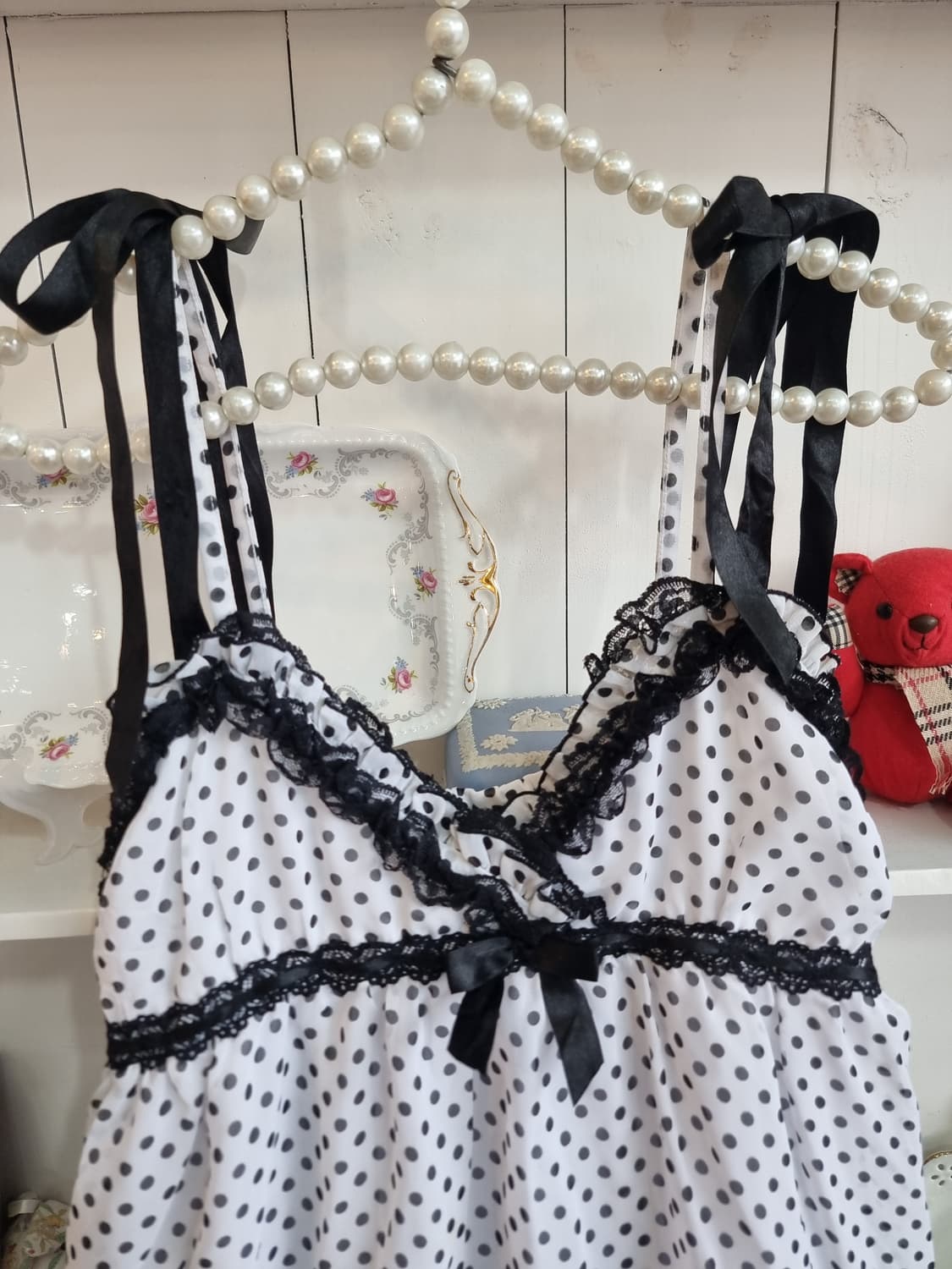 (TRALALA, 트랄라라) 도트 레이스 캐미솔 원피스 상품이미지2