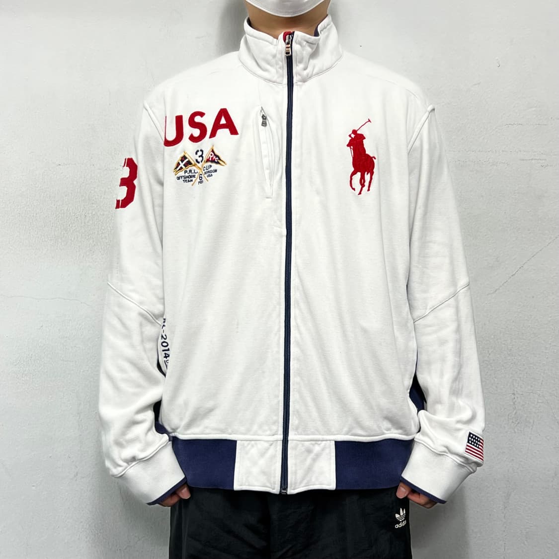 폴로랄프로렌 USA 코튼 레이싱 집업 자켓 화이트 상품이미지3