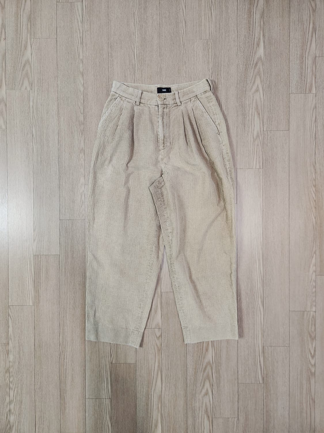 하레 카멜 핀턱 코듀로이 팬츠 상품이미지1