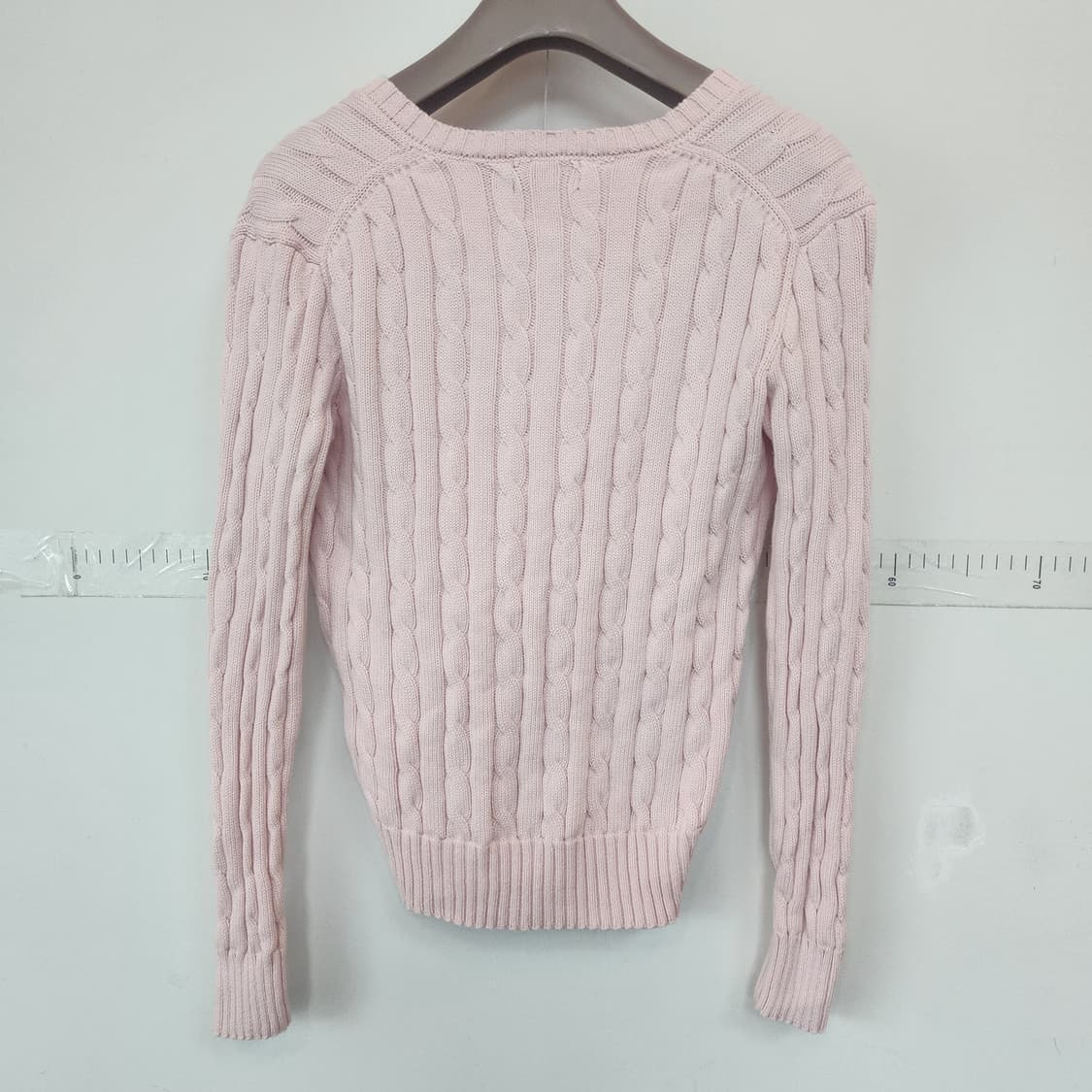 폴로 랄프로렌 꽈배기 브이넥 니트 핑크 상품이미지6