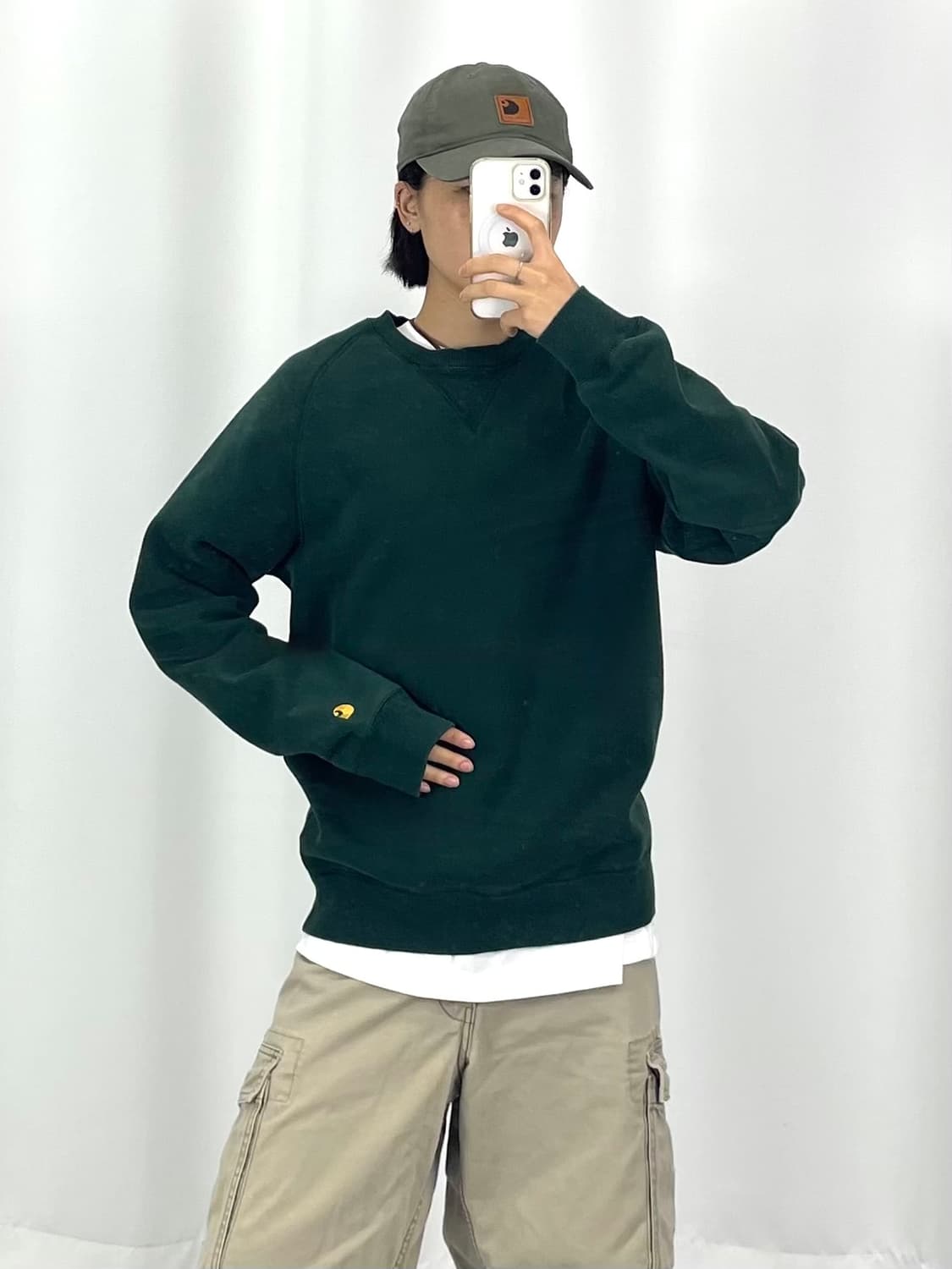 [품명/색상] : [L]CARHARTT 그린 맨투맨  상품이미지1