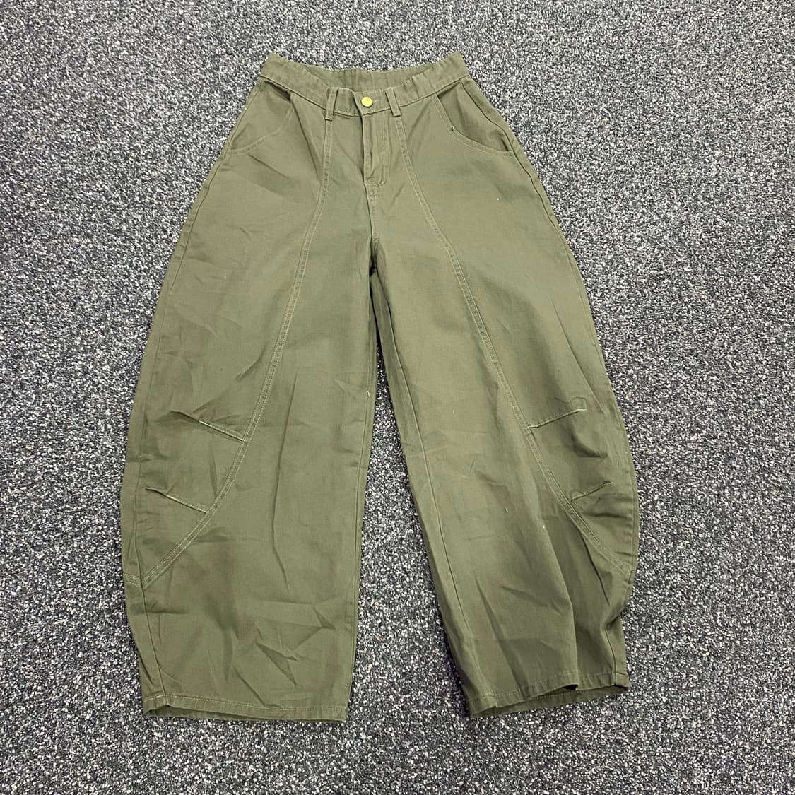 빈티지 딥카키 와이드 벌룬팬츠 B3068 상품이미지3