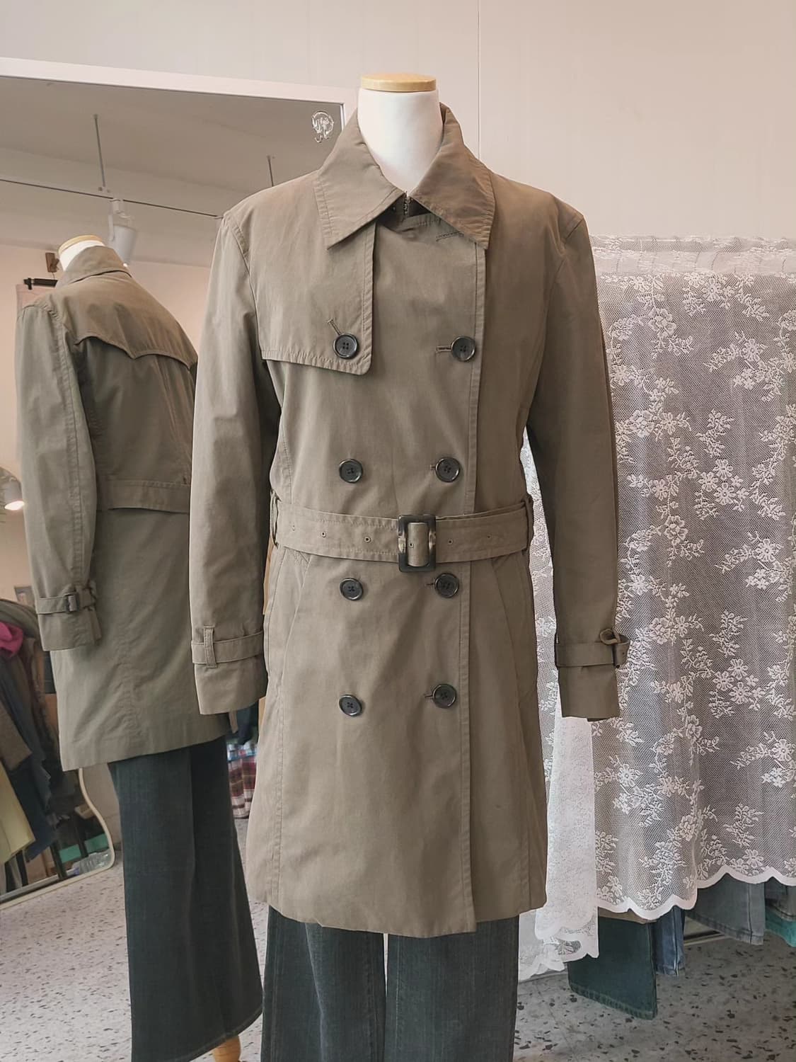 카키 내피 트렌치코트 상품이미지9