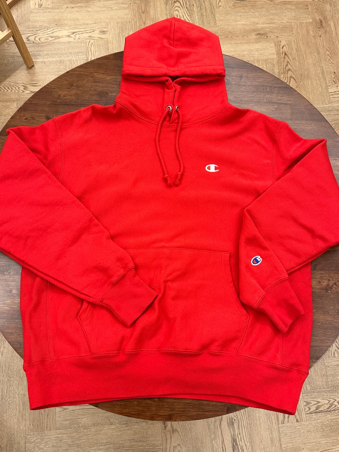 [1회착용] 챔피온 블루택 리버스위브 후드티 L 유니버시티레드 상품이미지2