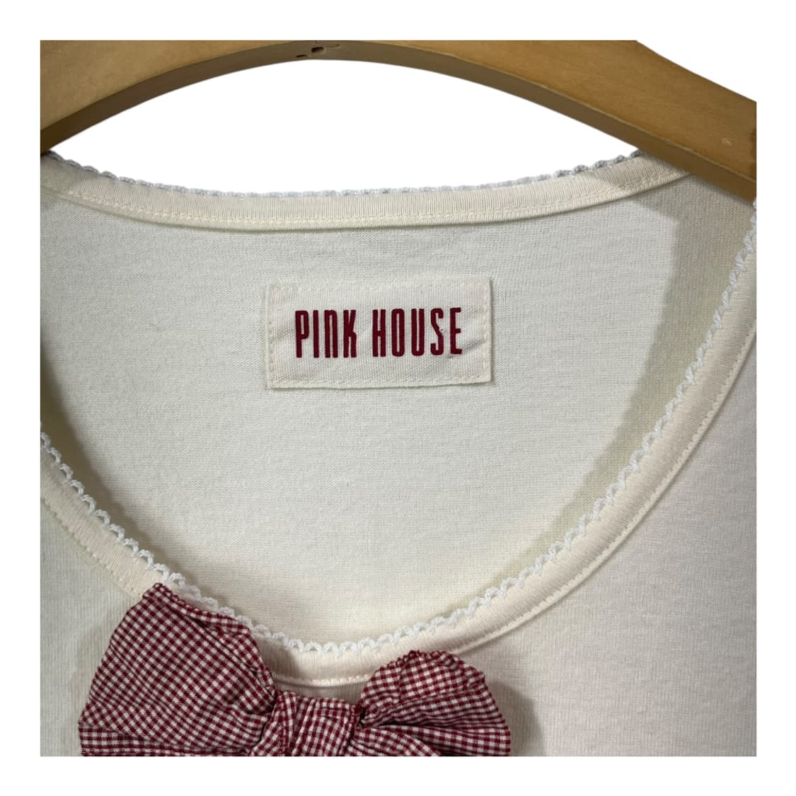[PINK HOUSE] 핑크하우스 러블리 리본 포인트 백리본 반팔티셔츠 상품이미지6
