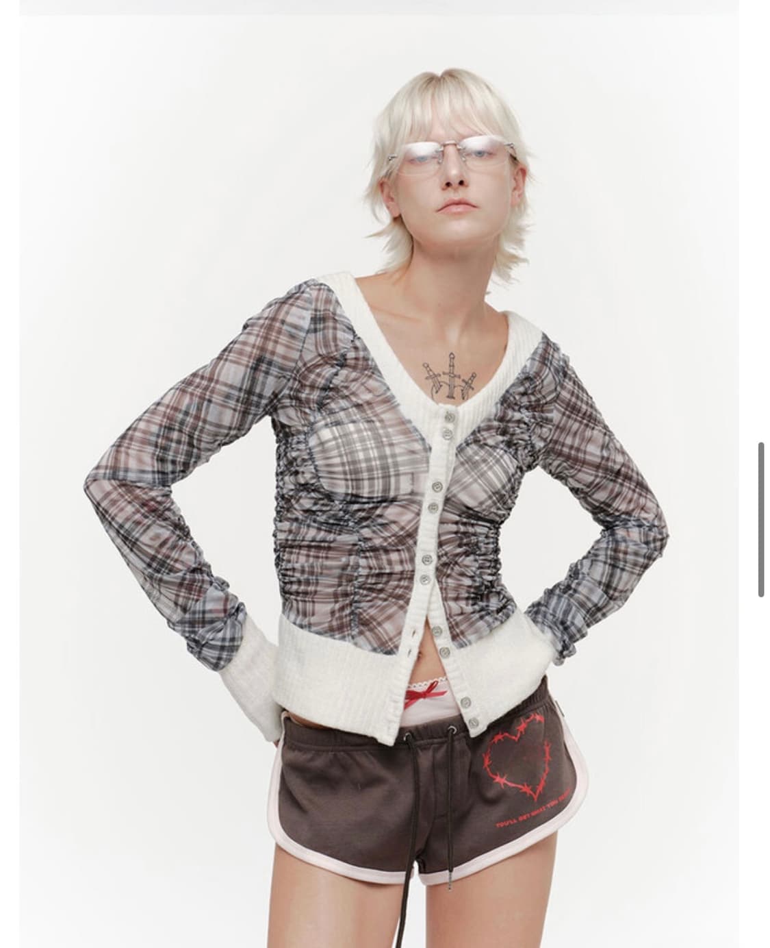 2000아카이브스 매쉬 가디건 그레이 상품이미지1