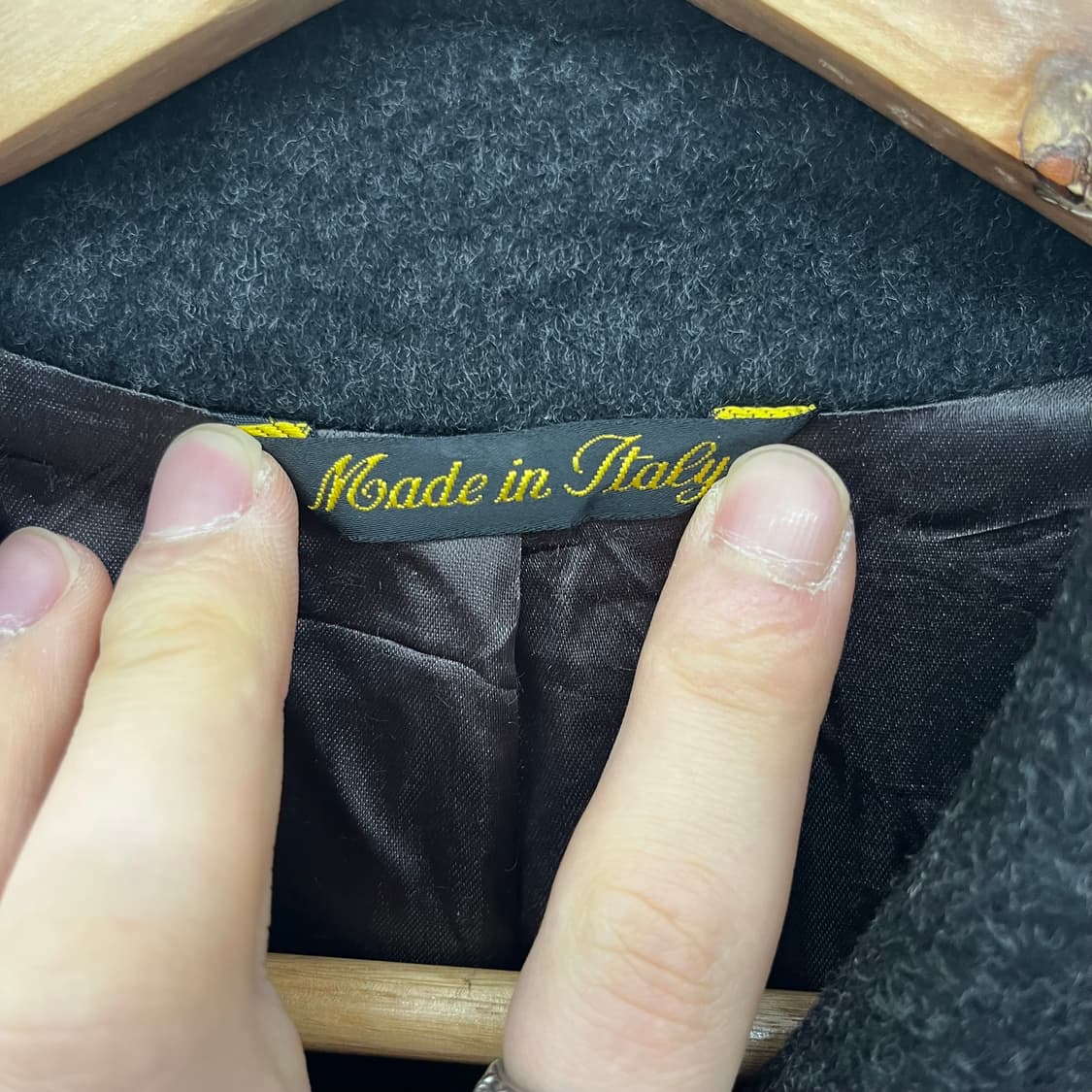 캐시미어 100% 차콜 롱코트 상품이미지3