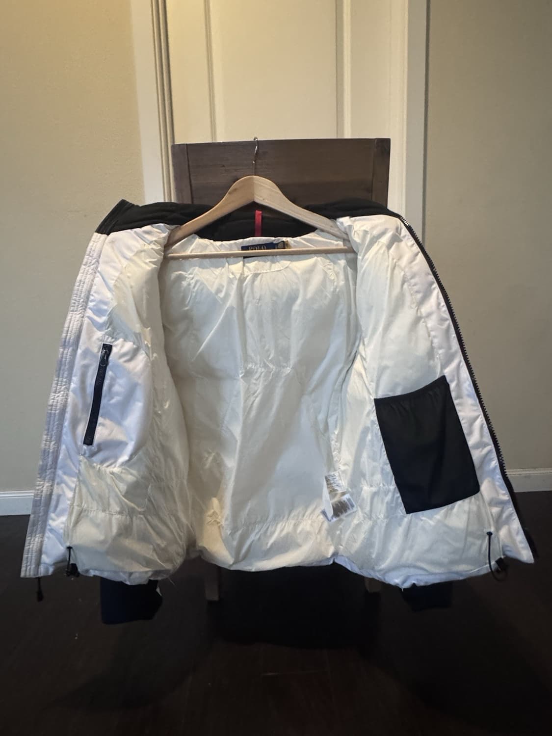 22FW 폴로 랄프 로렌 빅포니 컬러블록 다운 패딩 화이트 블랙 상품이미지3