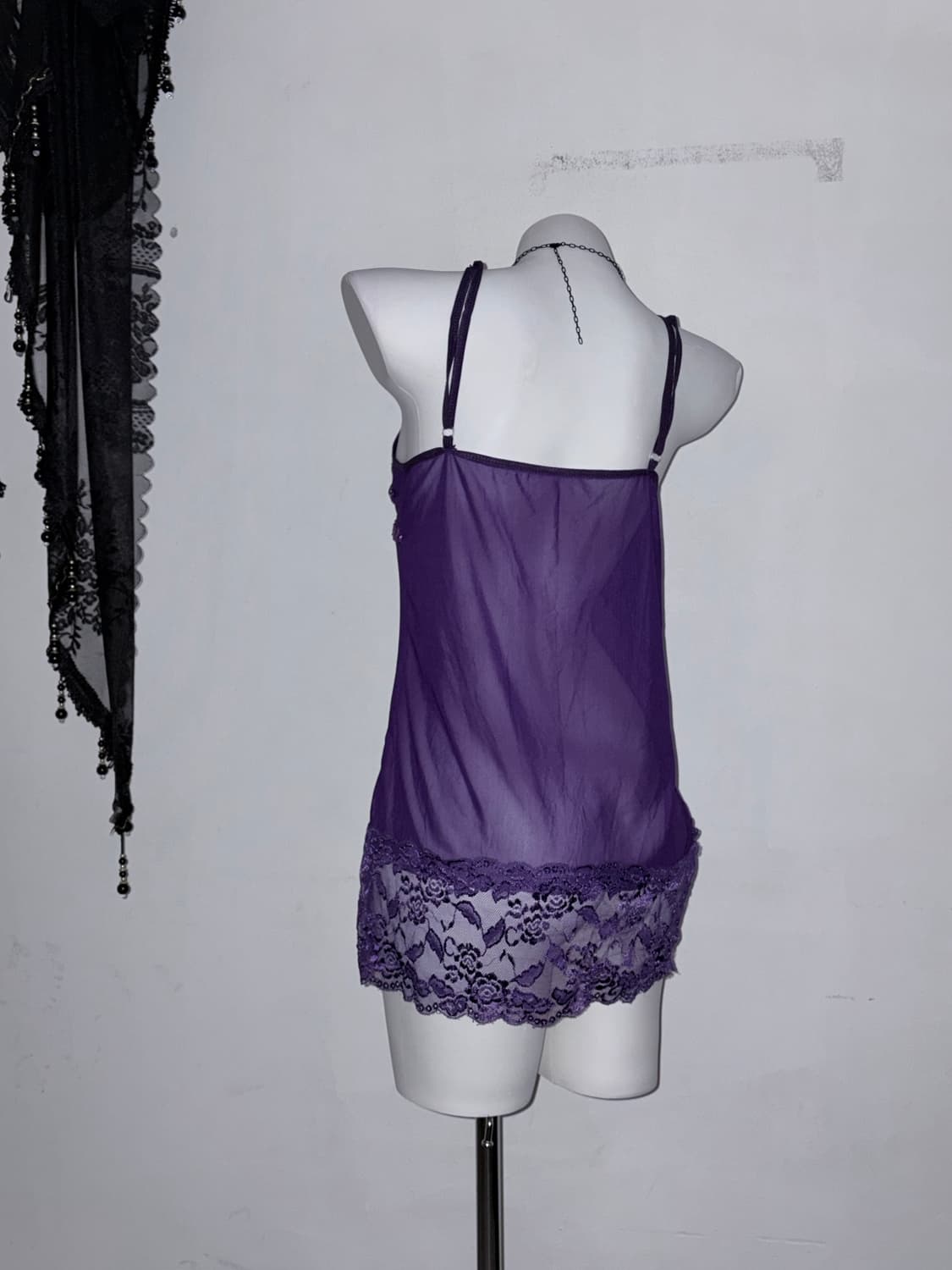 퍼플 리본 시스루 슬립💜 다크페어리 고스 고딕 갸루 상품이미지2