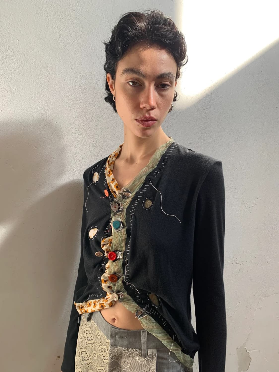 Garbage Core inside out cardigan 상품이미지3