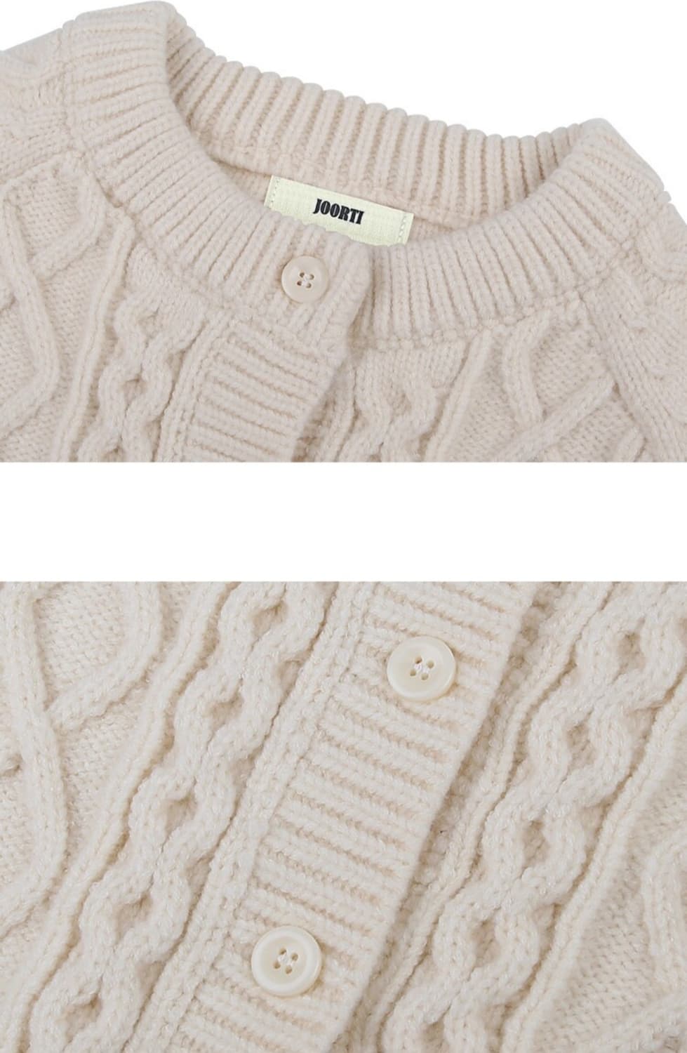 [새상품] 주르티 JOORTI 아이보리 케이블 니트 가디건 상품이미지6