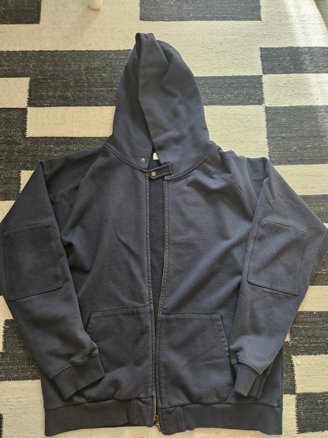 Washed cotton Zip Up parka-Navy  상품이미지2