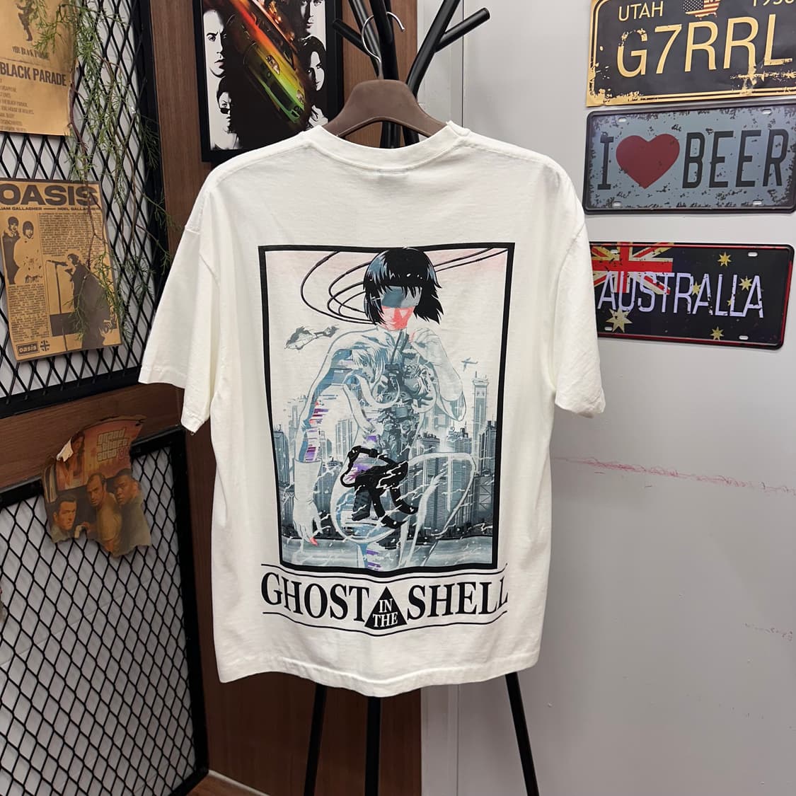 White Ghost in the Shell Print T-Shirt  상품이미지2