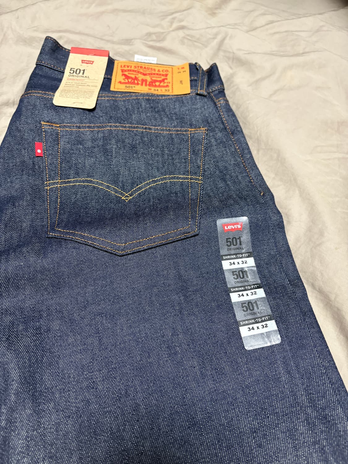 (새상품) 리바이스 501 리지드 다크 인디고 34 상품이미지3