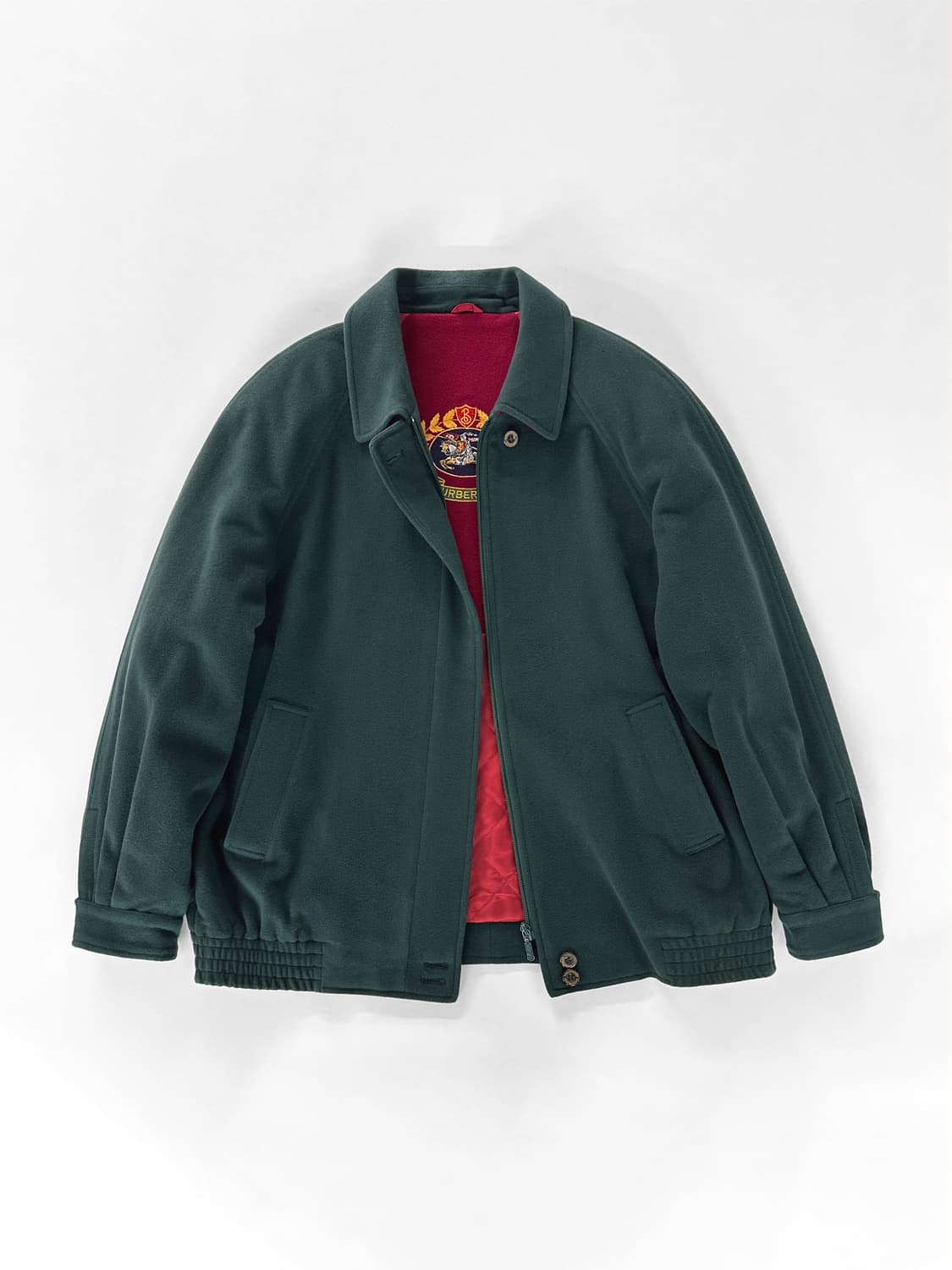 80~90s 빈티지 버버리 울 캐시미어 블루종 자켓 상품이미지2