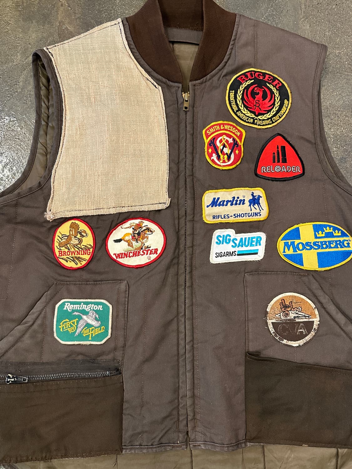 80s USA Cintas 신타스 패치워크 슈팅자켓 베스트 XL 상품이미지3