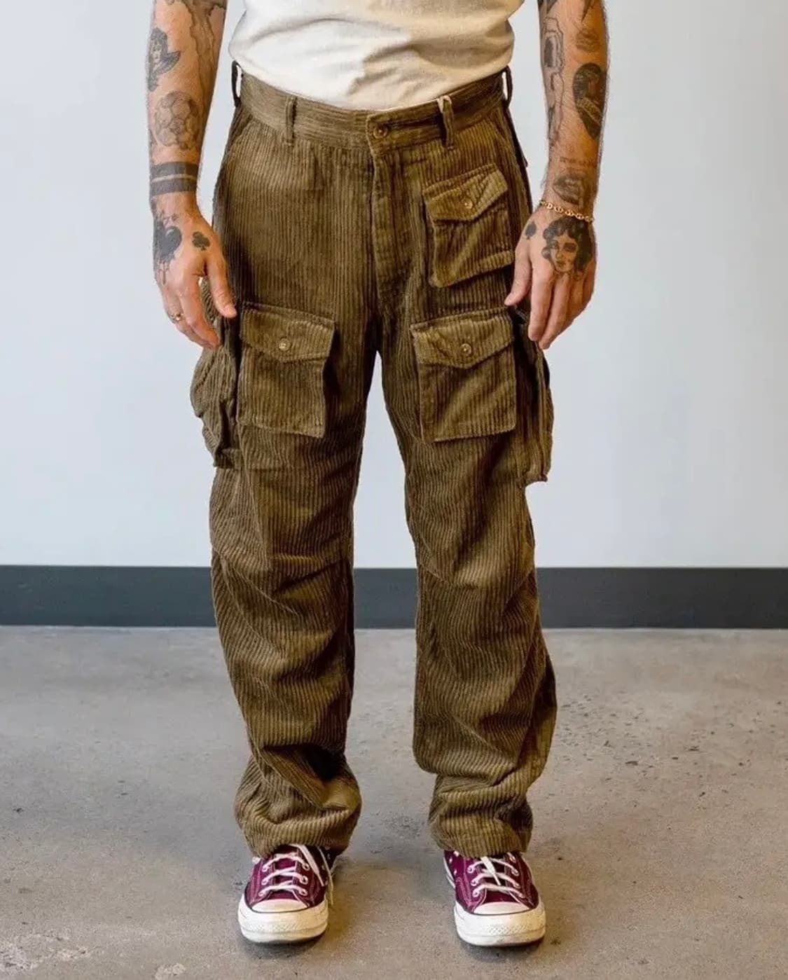 엔가 코듀로이 FA팬츠 카키 S (31~32) 상품이미지1