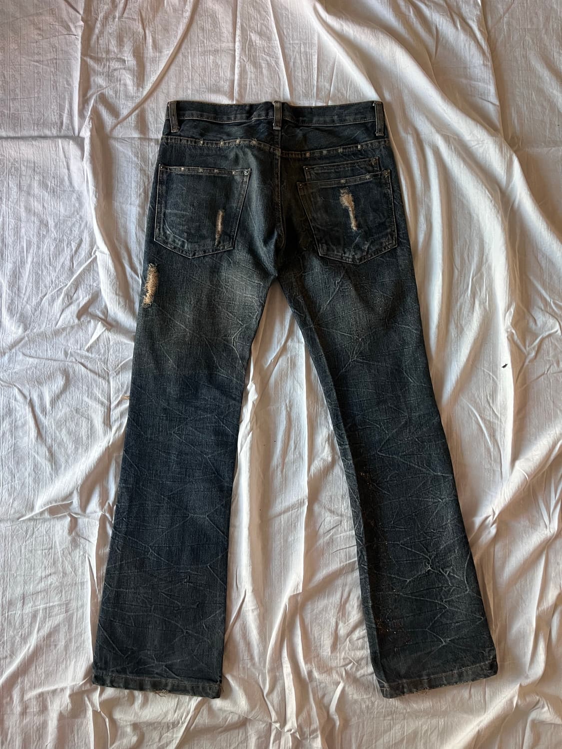 Distressed Pearl Boot cut Y2K Denim 상품이미지5