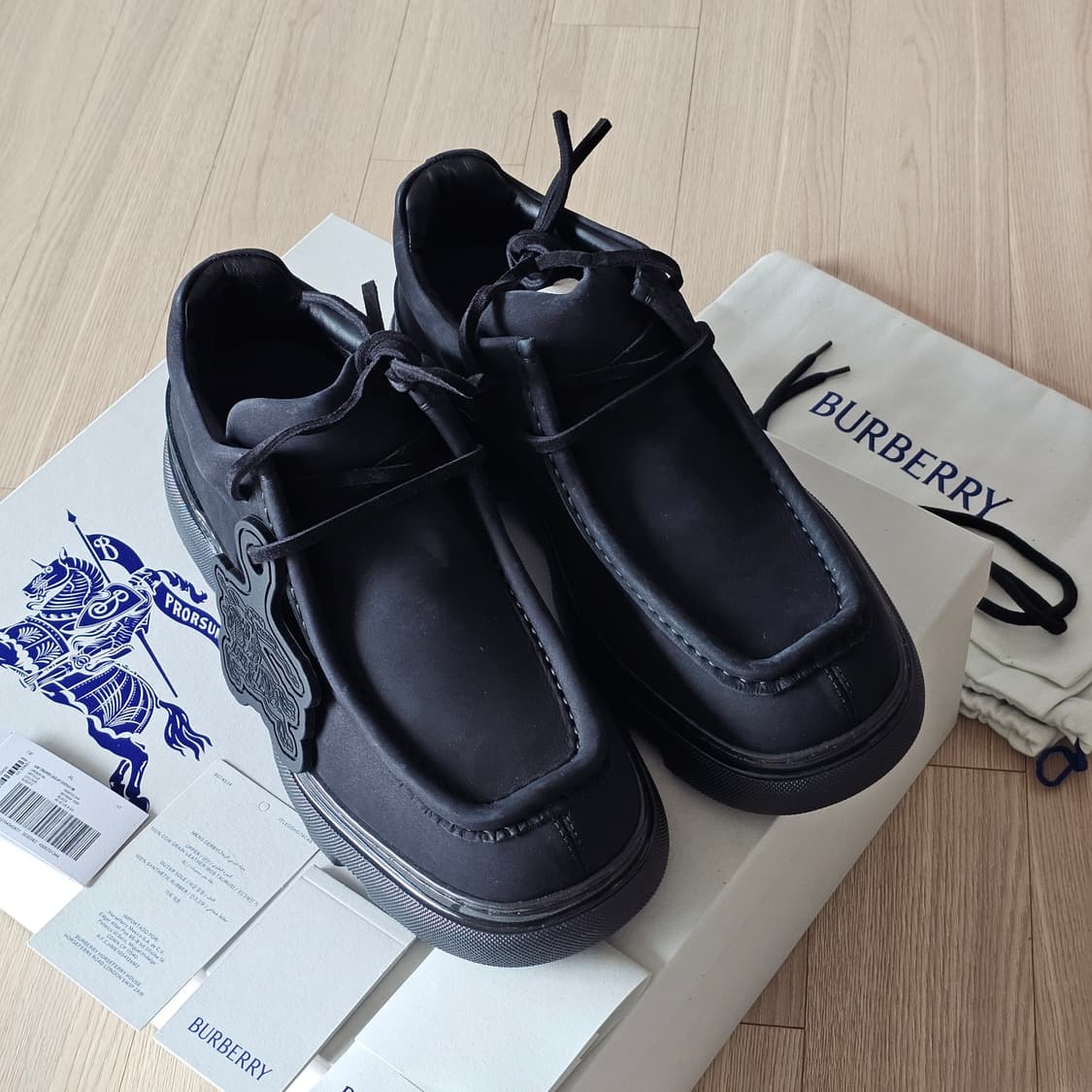 270 42 새제품) 버버리 크리퍼 스웨이드 누벅 더비 슈즈 구두 남자 상품이미지4