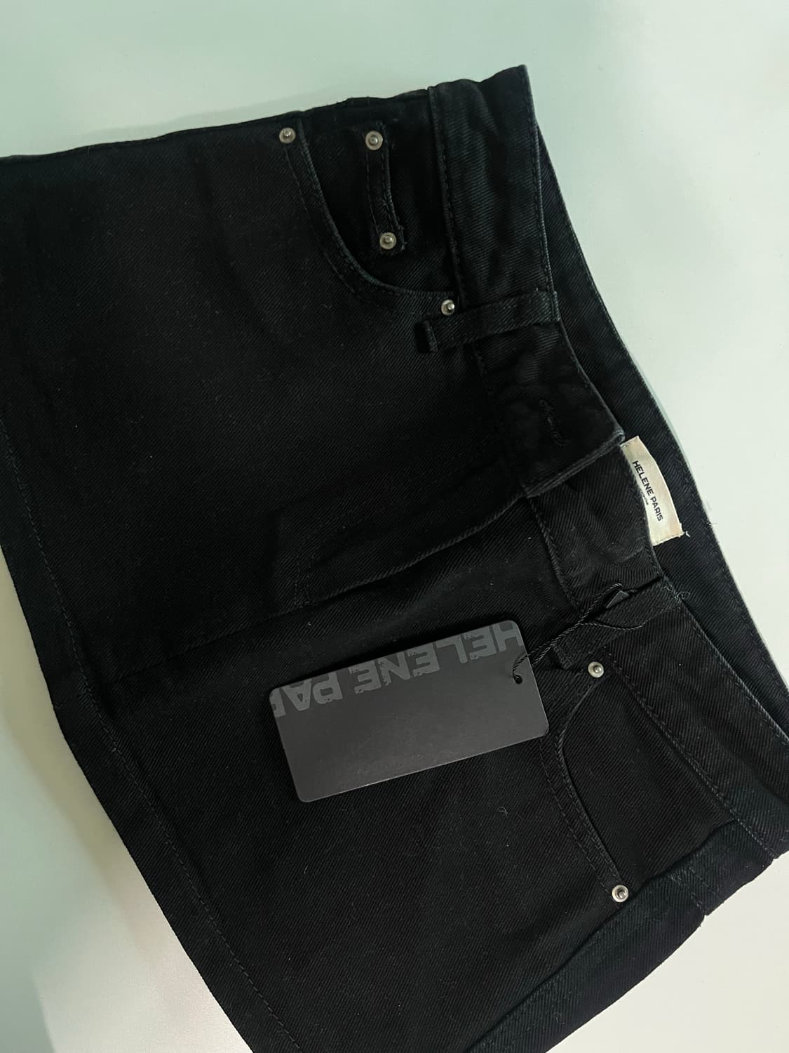 헬레네파리스 로고 큐빅 마이크로 데님 스커트 블랙 M 상품이미지2