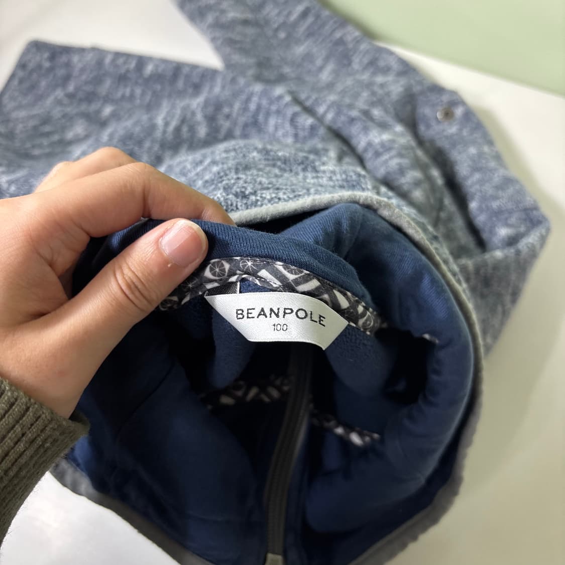 100 빈폴 블루그레이 플리스 후드집업 상품이미지4